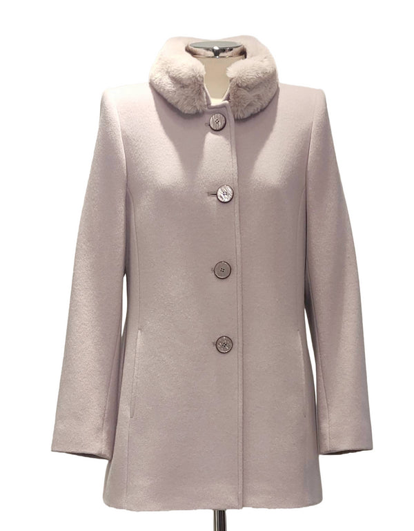 Christina Felix Wool & Cashmere Jacket with Removable Faux Fur Trim 446-4201