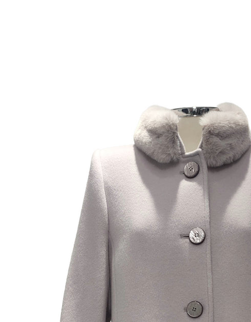 Christina Felix Wool & Cashmere Jacket with Removable Faux Fur Trim 446-4201