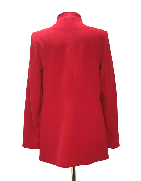 Christina Felix Wool Cashmere Jacket with Lapel Button Detail in Red 442-4488