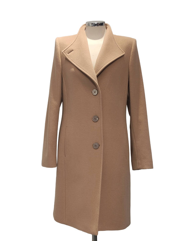 Christina Felix Wool Cashmere 3/4 Length Jacket with Lapel Closure 596-4490