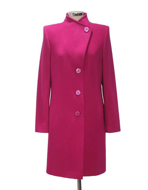 Christina Felix Wool Cashmere 3/4 Length Jacket with Lapel Closure 596-4490