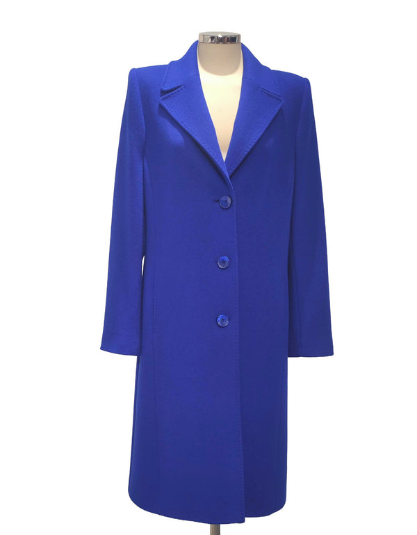 Christina Felix Wool Cashmere Coat with Collar and Revere 554-490