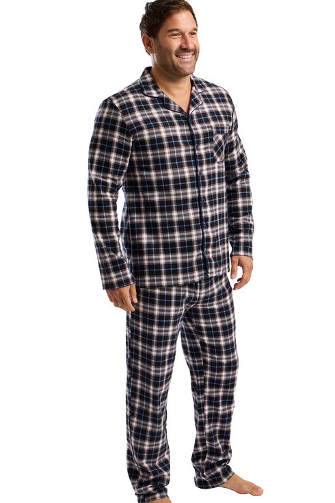 West Ridge Mens Wincey 100% Brushed Cotton Check Pyjama Set WR46109