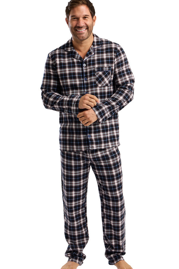 West Ridge Mens Wincey 100% Brushed Cotton Check Pyjama Set WR46109