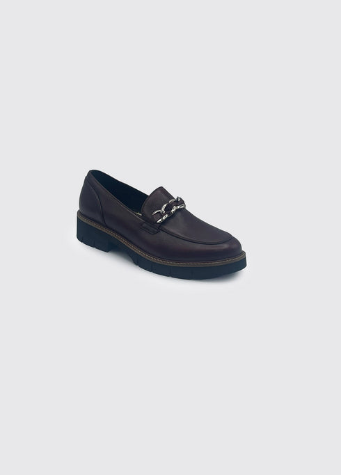Dubarry Chloe Leather Slip-On Loafer Burgundy 1901