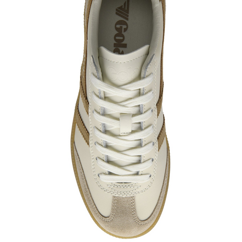 Gola Classics Women's Viper Leather Trainers Off White/Bone/Light Caramel/Gum CLB744AC203