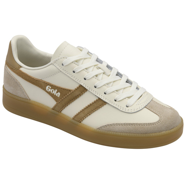 Gola Classics Women's Viper Leather Trainers Off White/Bone/Light Caramel/Gum CLB744AC203