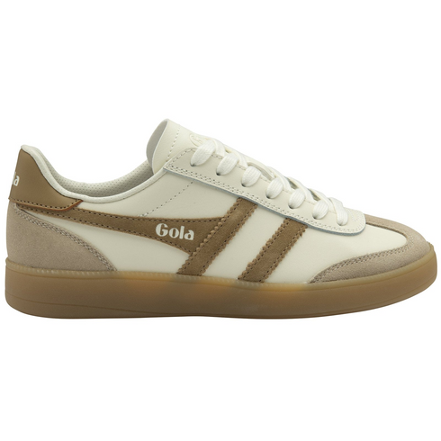 Gola Classics Women's Viper Leather Trainers Off White/Bone/Light Caramel/Gum CLB744AC203