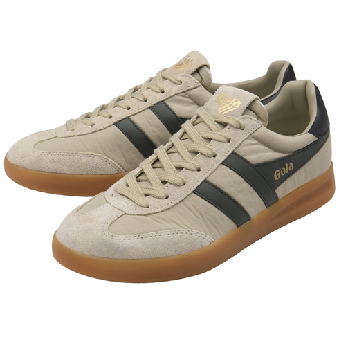 Gola Classics Men's Cyclone Nylon Trainers Bone/Dark Khaki/Black/Gum CMB871CN206