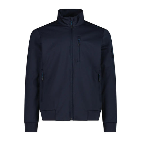 CMP Mens Lightweight Jacquard Softshell Jacket Black Blue 36A5697