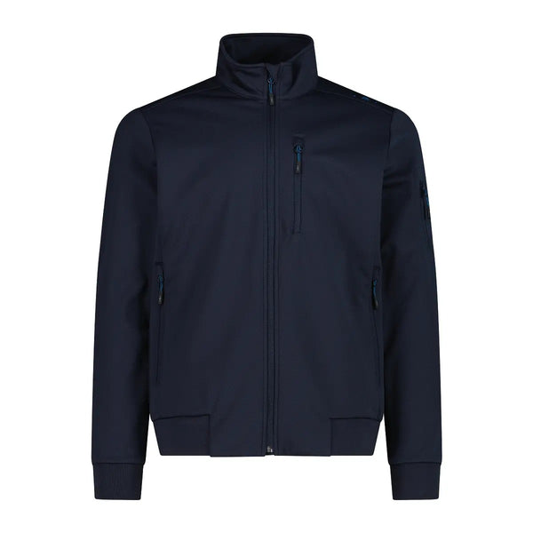 CMP Mens Lightweight Jacquard Softshell Jacket Black Blue 36A5697