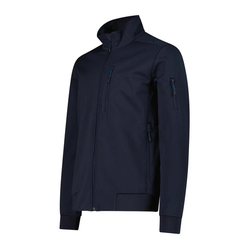 CMP Mens Lightweight Jacquard Softshell Jacket Black Blue 36A5697