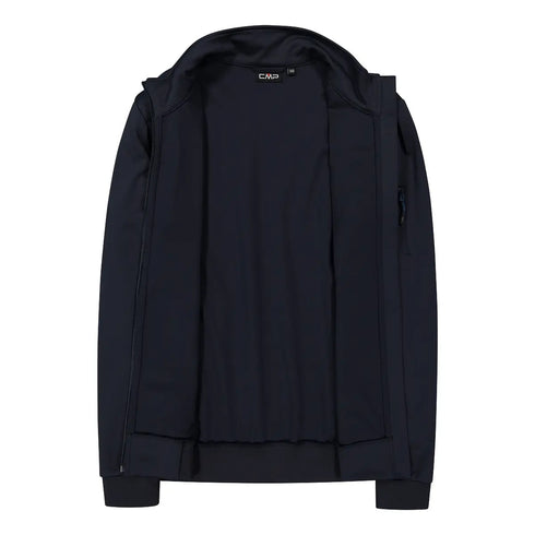 CMP Mens Lightweight Jacquard Softshell Jacket Black Blue 36A5697