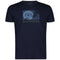 CMP Mens Navy Yellow Organic Cotton Tropical Print Beach T Shirt 30T9367
