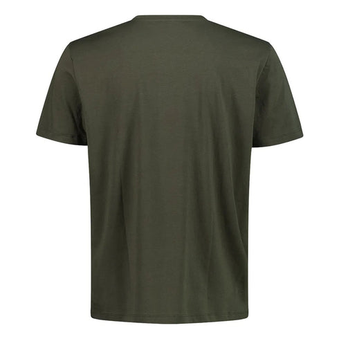 CMP Mens Oil Green Organic Cotton Tropical Print Beach T Shirt 30T9367