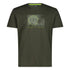 CMP Mens Oil Green Organic Cotton Tropical Print Beach T Shirt 30T9367