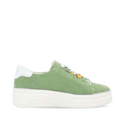 Remonte D1C06-52 Ivy Green/Multi Zip Lace up Trainer