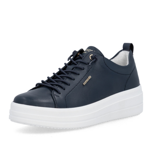 Remonte Women's Pacific Navy Leather Lace-Up Trainers – D1C12-14