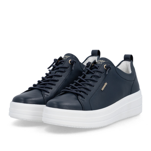 Remonte Women's Pacific Navy Leather Lace-Up Trainers – D1C12-14
