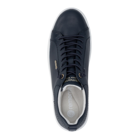 Remonte Women's Pacific Navy Leather Lace-Up Trainers – D1C12-14