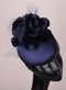 Womens Navy Blue Charming Floral Event Hat – Cocktail & Wedding Chapeau D23