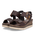 Remonte Women's Brown Leather Velcro Strap Wedge Sandals D2L53-25