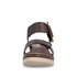 Remonte Women's Brown Leather Velcro Strap Wedge Sandals D2L53-25