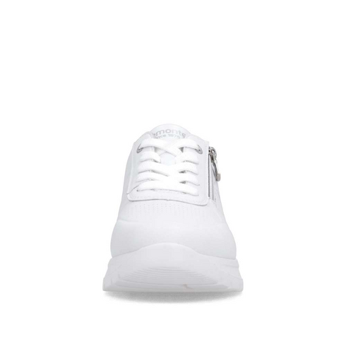 Remonte Women's White D2V03-80 Lite'n Soft Leather Antistress Sneakers with Side Zip