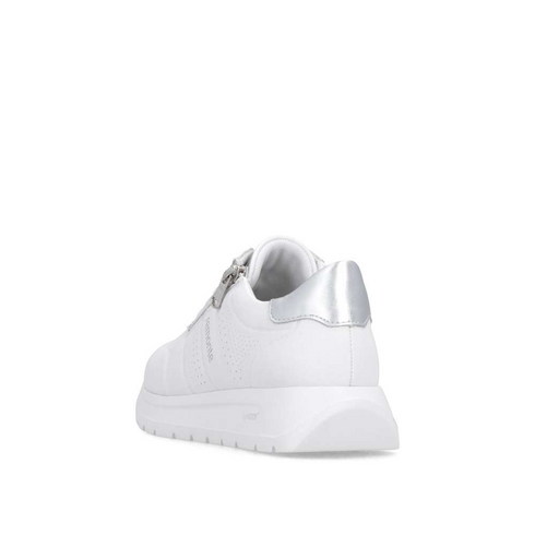 Remonte Women's White D2V03-80 Lite'n Soft Leather Antistress Sneakers with Side Zip