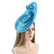Womens Peacock Blue Layered Disc Sinamay Fascinator Hat D37