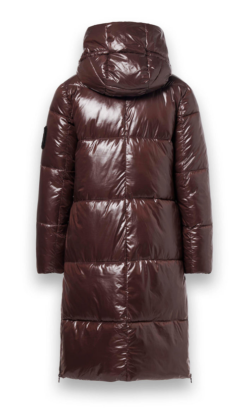 District Donut Long Glossy Quilted Coat