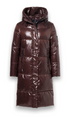 District Donut Long Glossy Quilted Coat