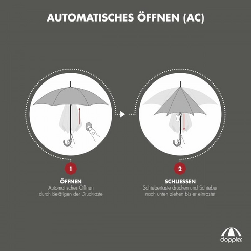 Doppler Wedding Umbrella Automatic - Elegant White Bridal Parasol 74063