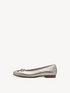 Tamaris Wide Fit Ballerina Black Leather Removable Footbed Comfort Pump 8-82102-42-909
