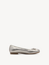 Tamaris Wide Fit Ballerina Black Leather Removable Footbed Comfort Pump 8-82102-42-909