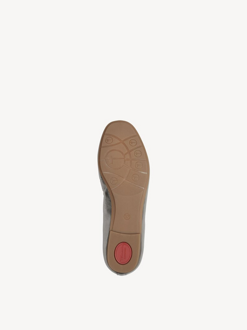 Tamaris Wide Fit Ballerina Black Leather Removable Footbed Comfort Pump 8-82102-42-909