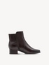 Tamaris Wide Fit Leather Block Heel Ankle Boot in Espresso Brown 8-85300-45-301