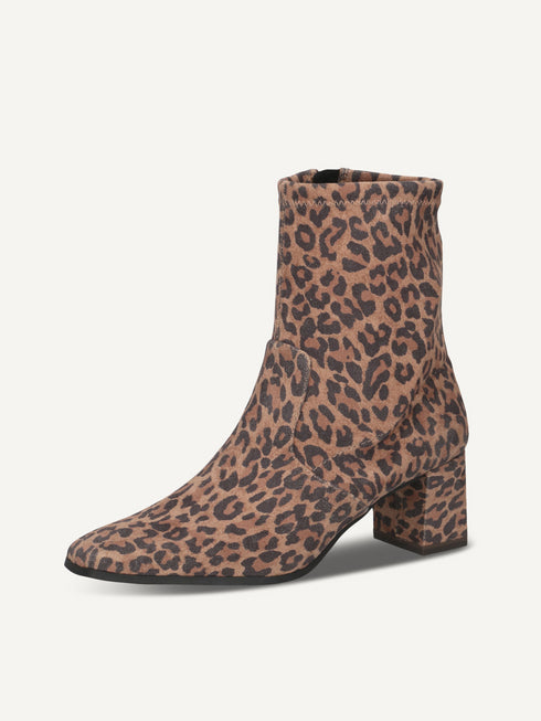 Caprice 9-25354-41 Women’s Stretch Ankle Boots – Square Toe Block Heel with Zip