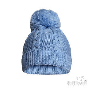 Soft Touch - Infants Recycled Cable Knit Hat with Pom Pom - EH800