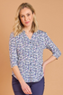 Emreco Multi Spot Print Classic Collar 3/4 Sleeve Blouse - 026207EW