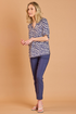 Emreco | 026245EW Navy & Stone Zig Zag Print Blouse