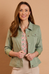 Emreco Light Khaki Bengaline Cropped Stretch Jacket - 030700EW