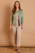 Emreco Light Khaki Bengaline Cropped Stretch Jacket - 030700EW