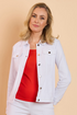 Emreco White Bengaline Cropped Stretch Jacket - 030700EW