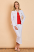 Emreco White Bengaline Cropped Stretch Jacket - 030700EW