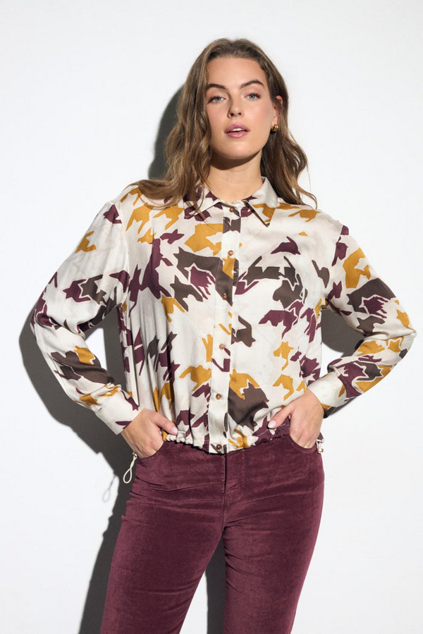 Bariloche Womens Printed Flowy Shirt ESEBLI226 - 55 Chocolate