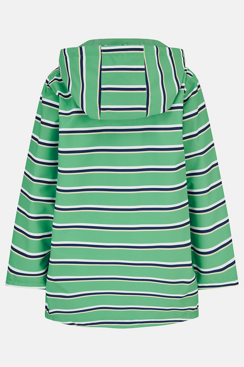 Lighthouse Boys Ethan Waterproof Hooded Jacket in Sea Green Stripe