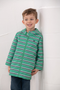 Lighthouse Boys Ethan Waterproof Hooded Jacket in Sea Green Stripe