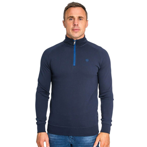 XV Kings by Tommy Bowe Falcons Classic Cobalt Navy Cotton Quarter-Zip Sweater