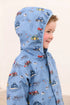 Lighthouse AW26 Blue Farm Print Waterproof Insulated Fleece-Lined Finlay Coat